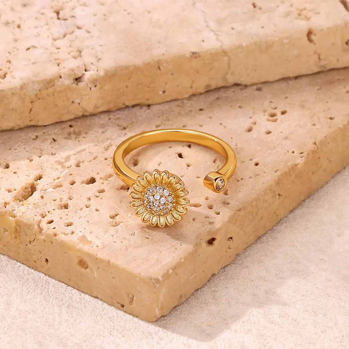 Women's Spinner Ring Luxury Four Clover Flower Rings