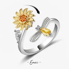 Women's Spinner Ring Luxury Four Clover Flower Rings