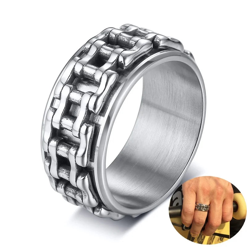 Men Fidgets Rings  Stainless Steel Anti Stress Ring