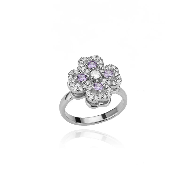 Women's Spinner Ring Luxury Four Clover Flower Rings