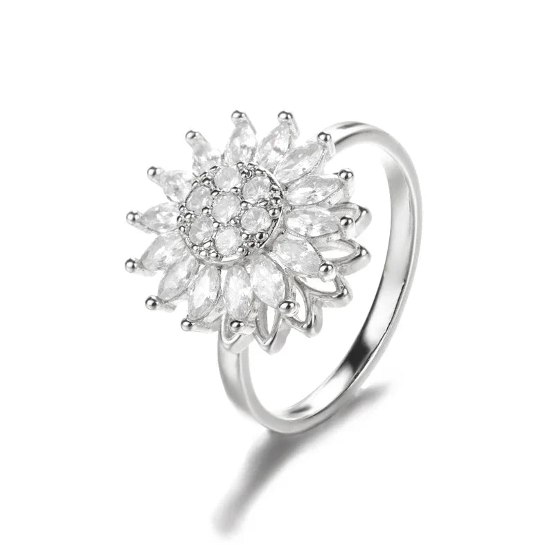 Women's Spinner Ring Luxury Four Clover Flower Rings