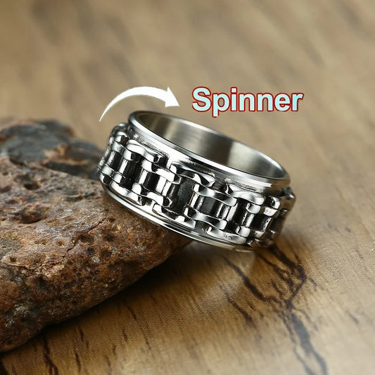 Men Fidgets Rings  Stainless Steel Anti Stress Ring