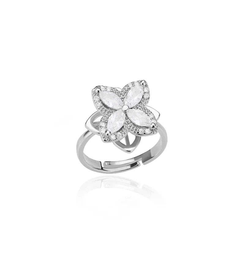 Women's Spinner Ring Luxury Four Clover Flower Rings